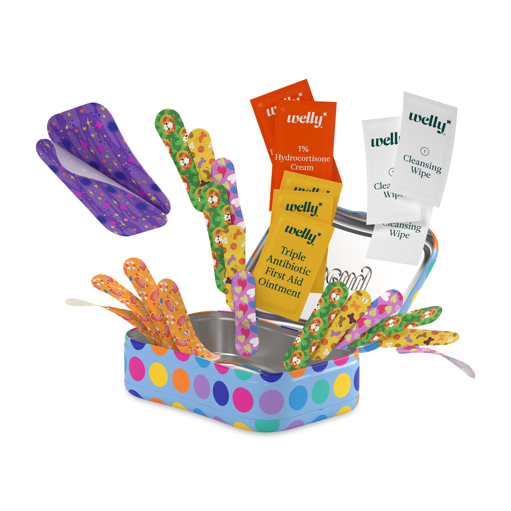 Kids First Aid Kit - Polka Dot 70CT